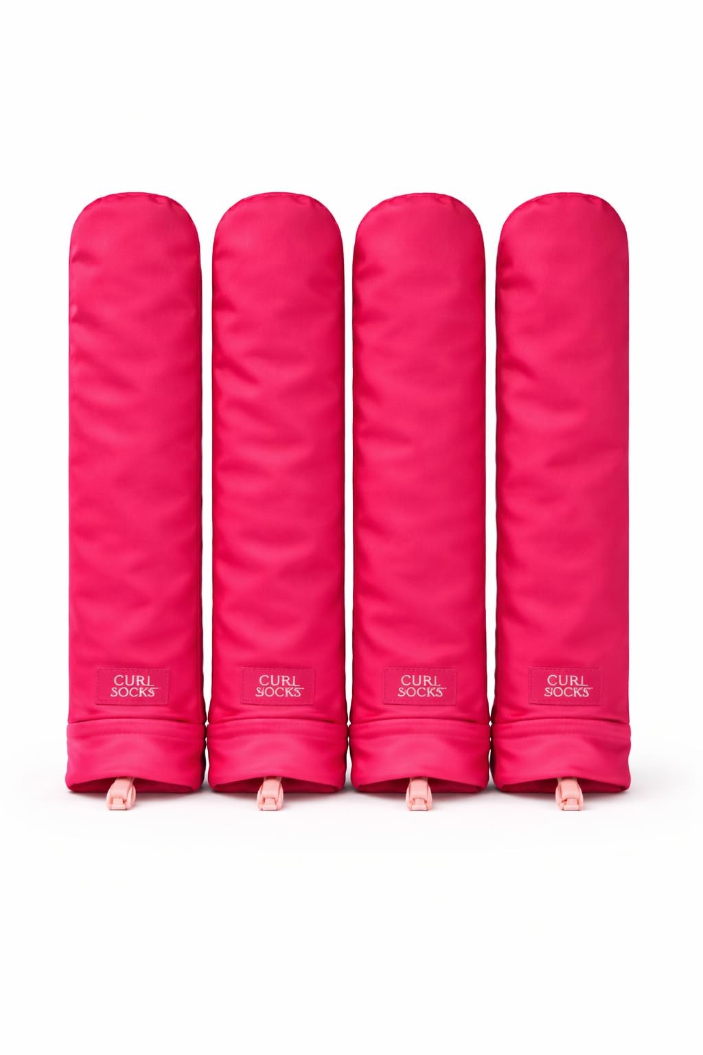Heatless Hair Curlers Socks Set - Fuchsia Pink, No Heat, Soft Bouncy Waves