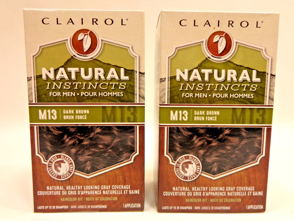 2-Pack Semi-Permanent Hair Color Kit for Men Dark Brown M13