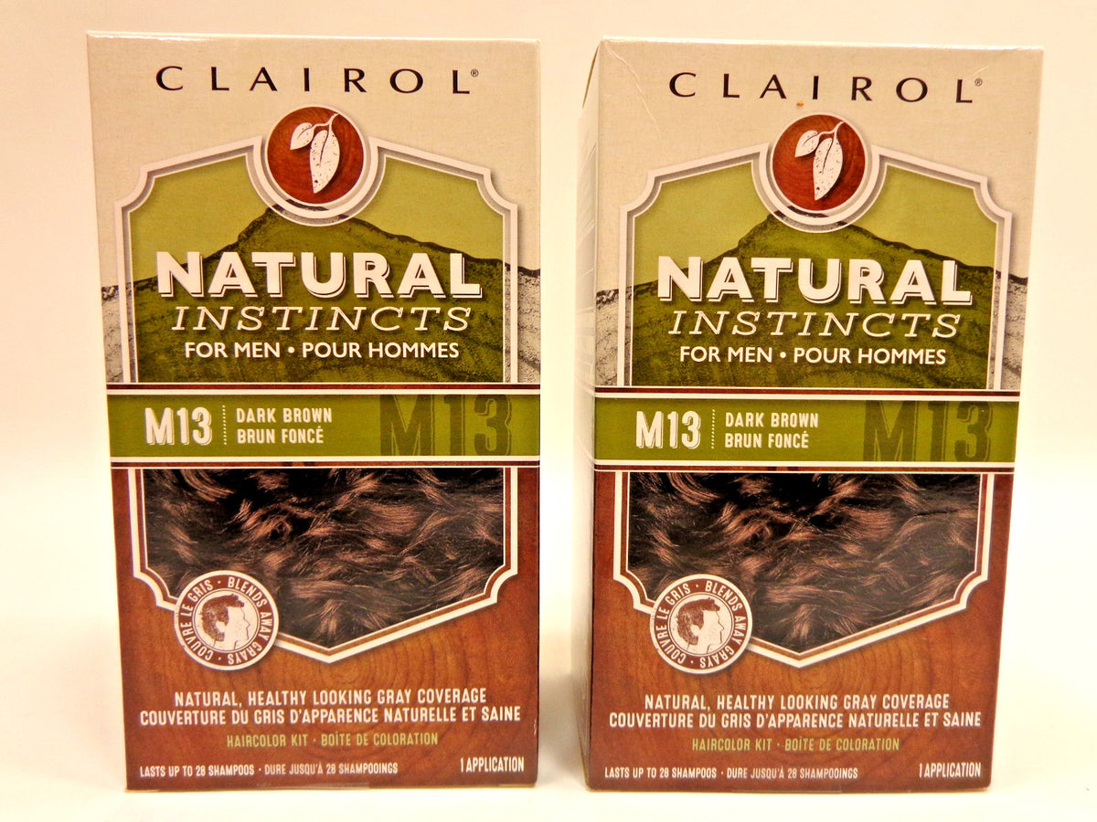 2-Pack Semi-Permanent Hair Color Kit for Men Dark Brown M13