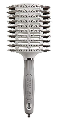 Oval Twin Hair Brush with Boar Bristles - Smooth & Shine Styling Tool