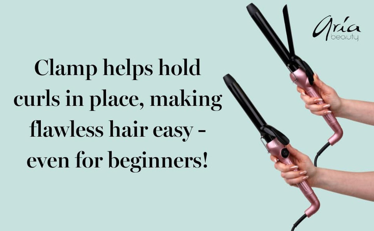 Salon-Quality Ionic Curling Iron for Frizz-Free Shine - Rose Gold, 1.5 lb