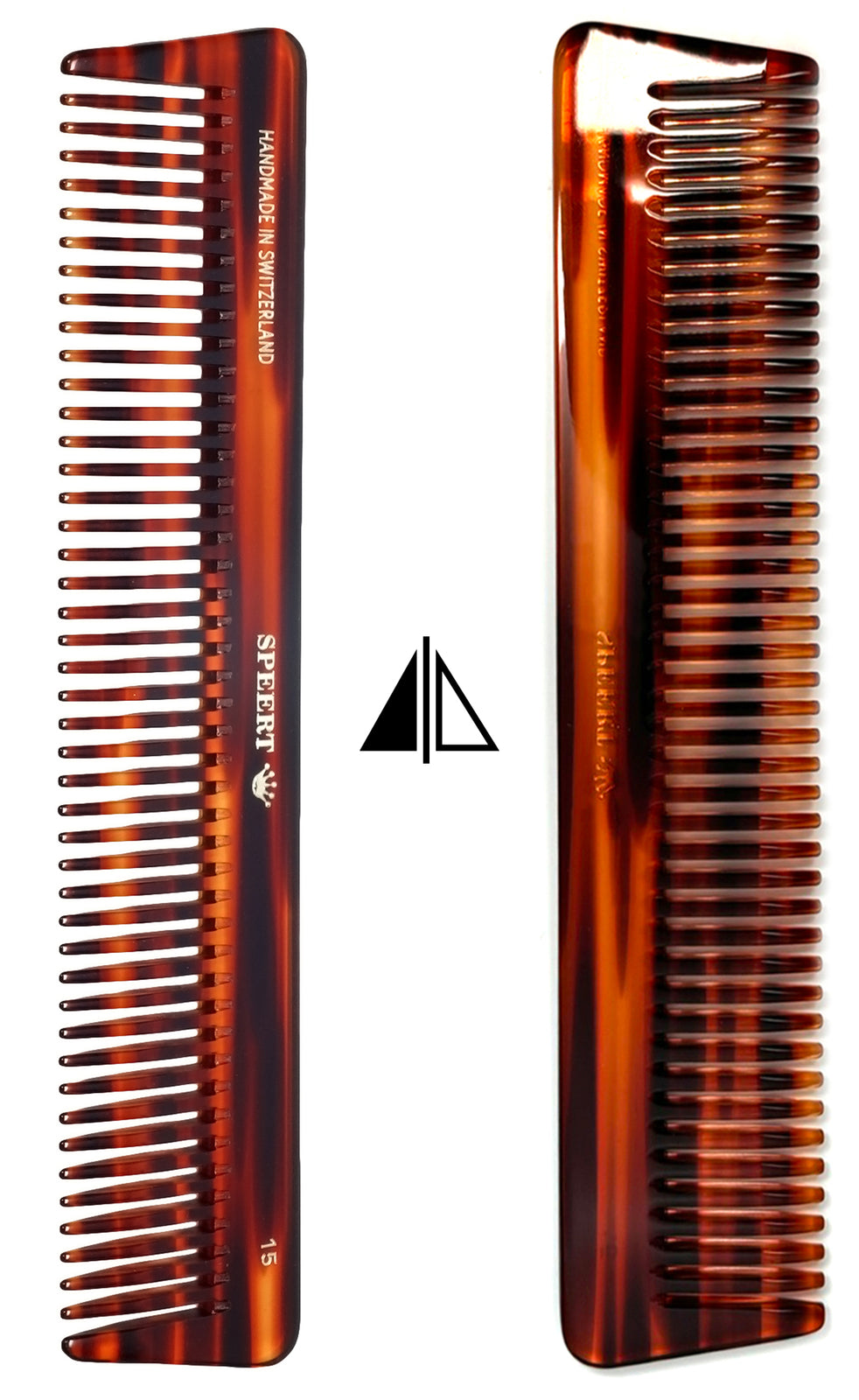 7-Inch Handmade Swiss Tortoise Shell Hair Comb - European Style #15