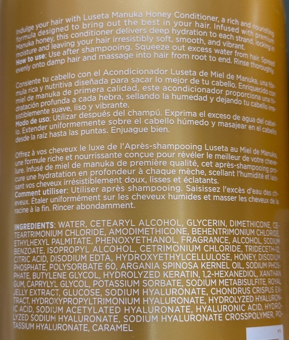 (2-Pack) Luseta Manuka Honey Deep Hydration Conditioner for Dry Hair - Natural & Sulfate-Free