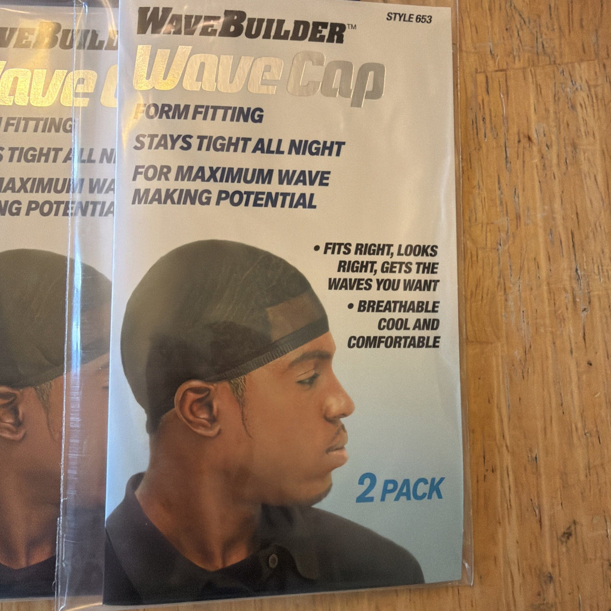 WaveBuilder Form Fitting Wave Caps 2 Pack Style 653 Lot of 12 Made in USA