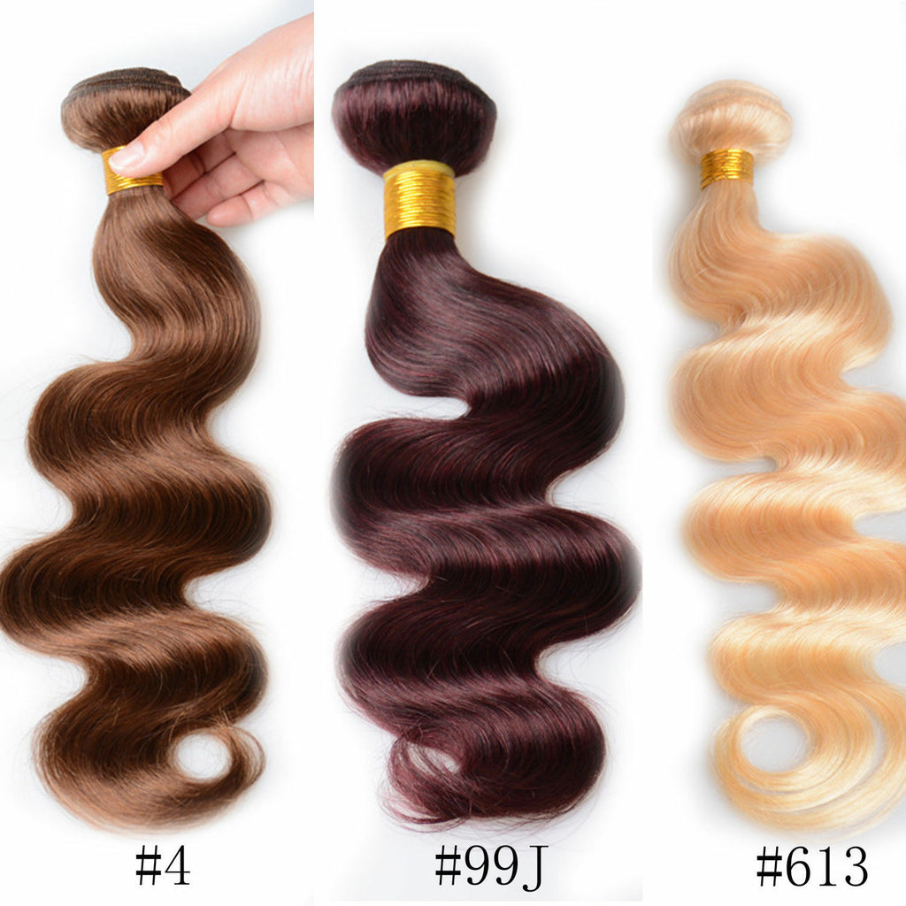 Brazilian & Indian Human Hair Weave Virgin Remy Body Wave - Multiple Lengths & Colors