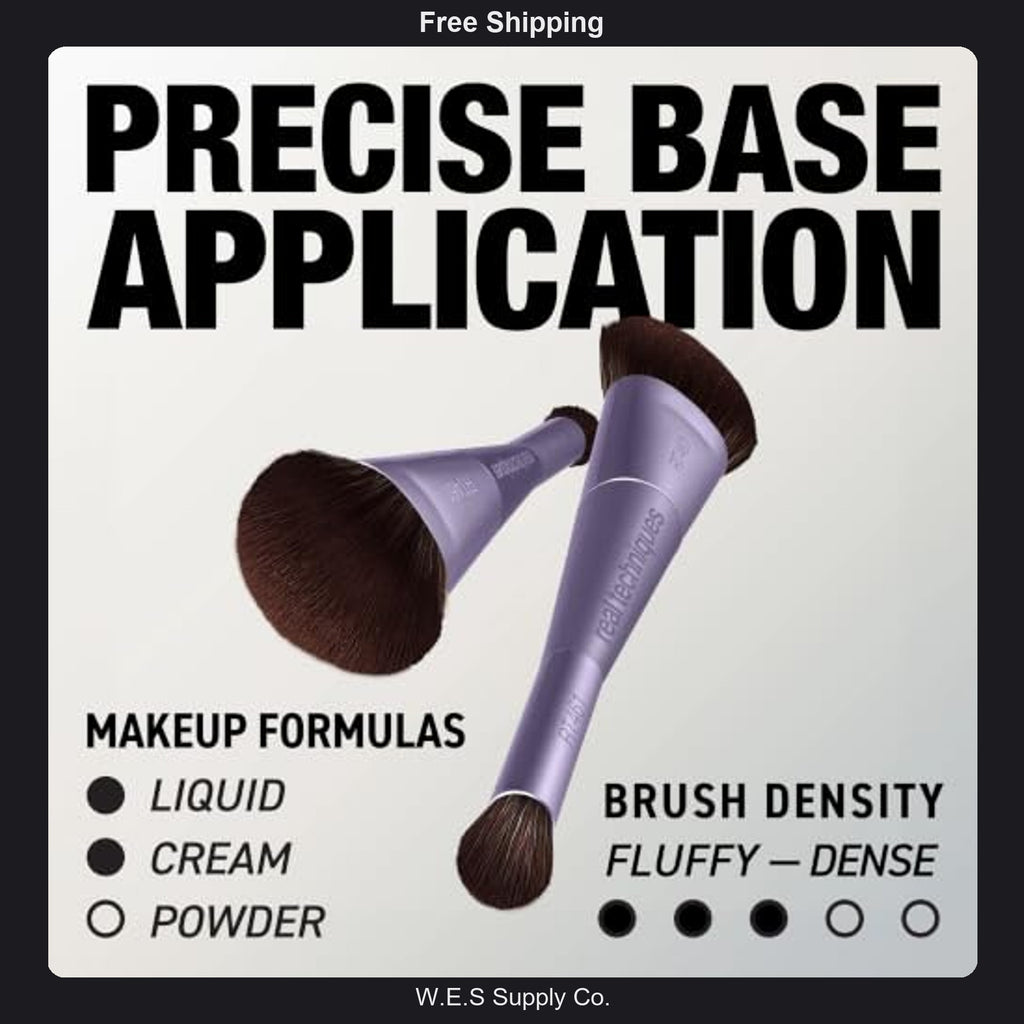 Base Makeup Brush Twin Stars Dual-Ended Set - 2-in-1 Foundation & Concealer Tool