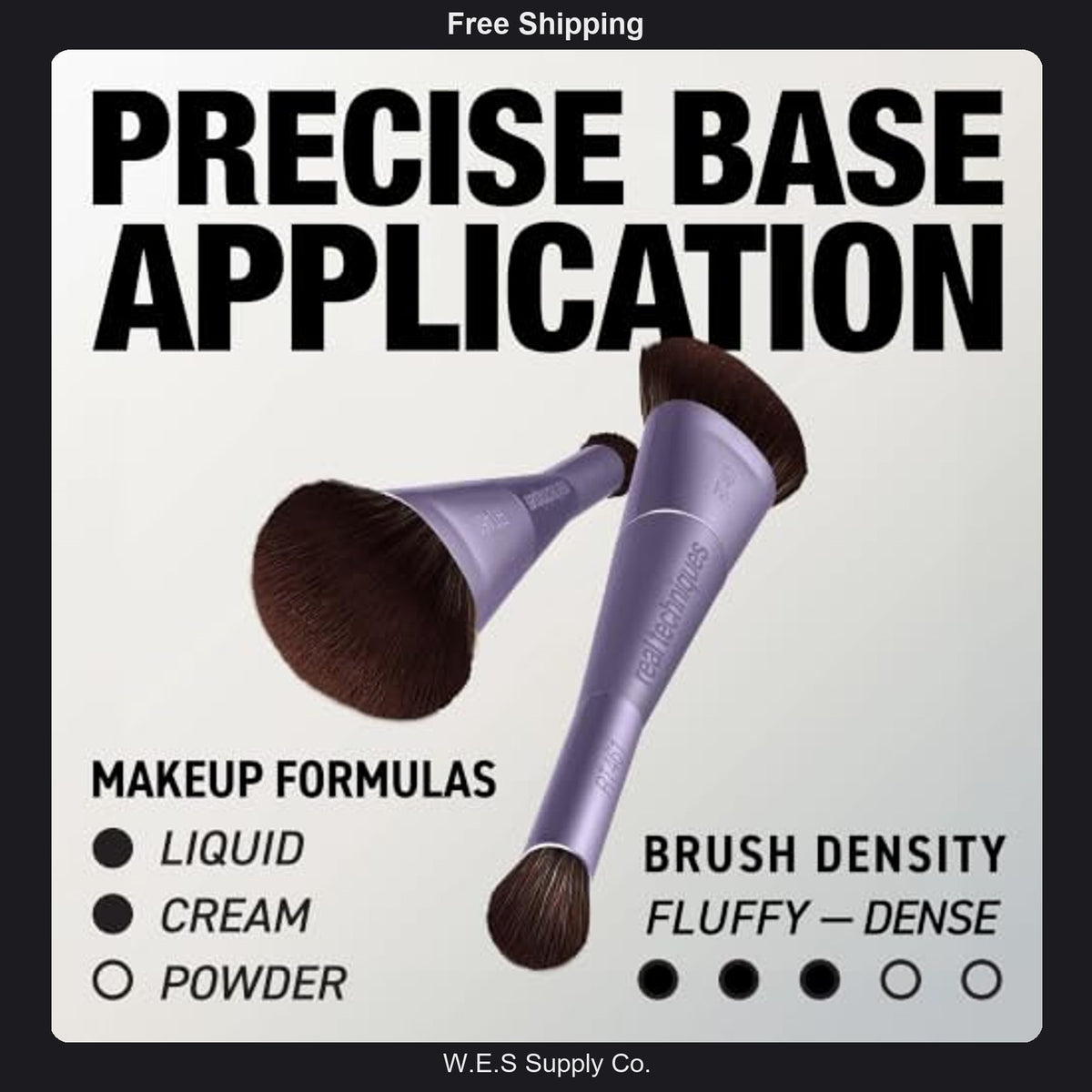 Base Makeup Brush Twin Stars Dual-Ended Set - 2-in-1 Foundation & Concealer Tool