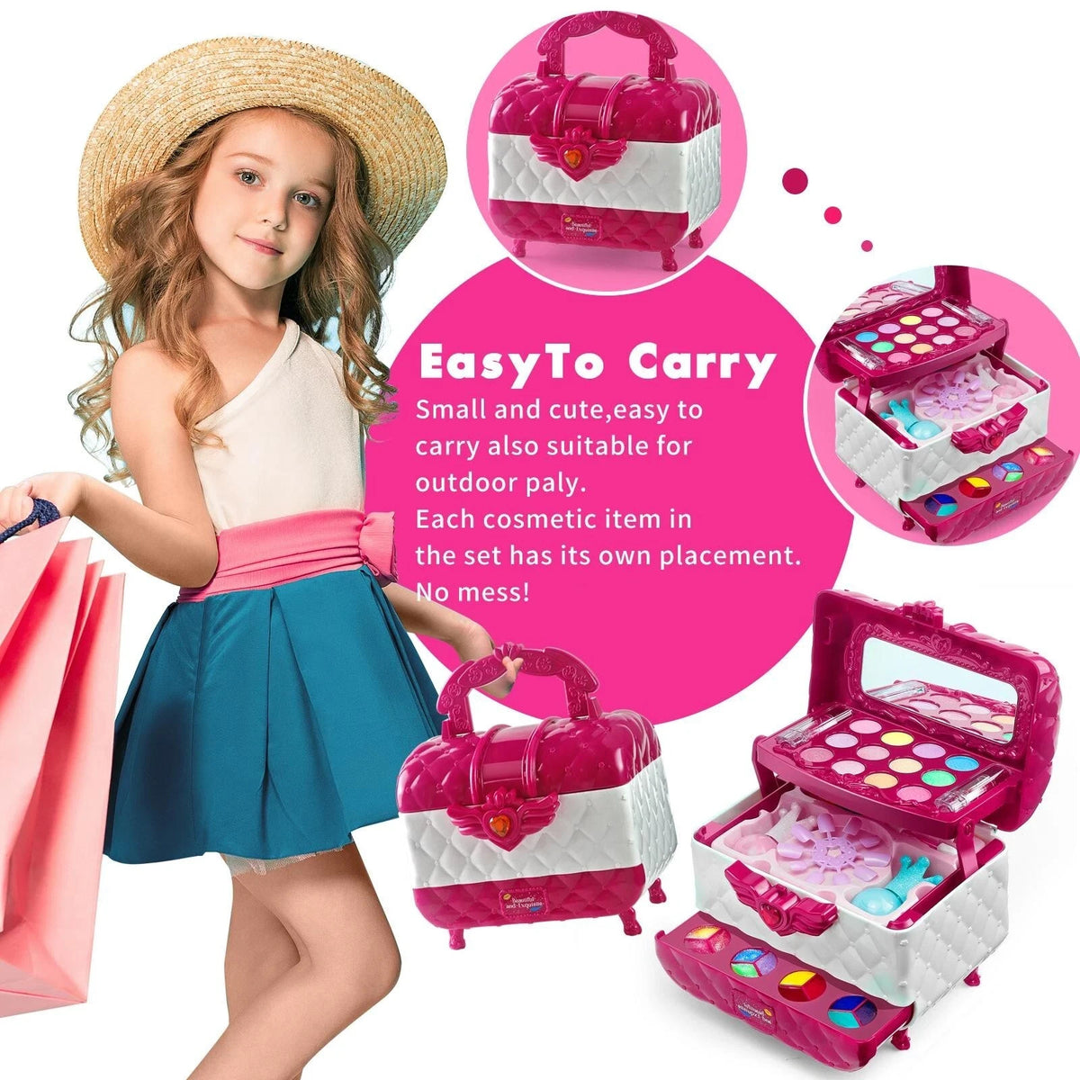 Kids Washable Makeup Set for Girls Pretend Play Princess Toy Gift