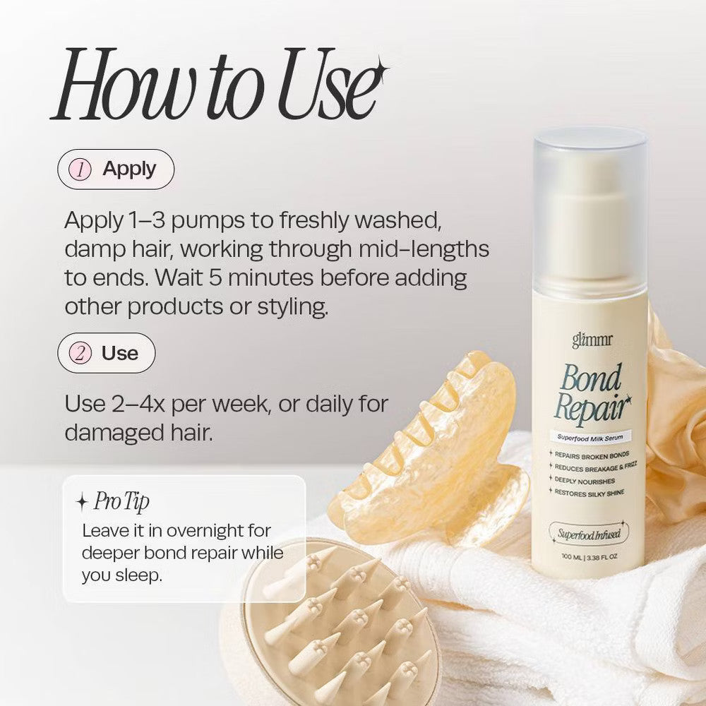 Hair Repair Serum - Hair Bond & Frizz Control with Natural Superfoods, 3.38 fl oz