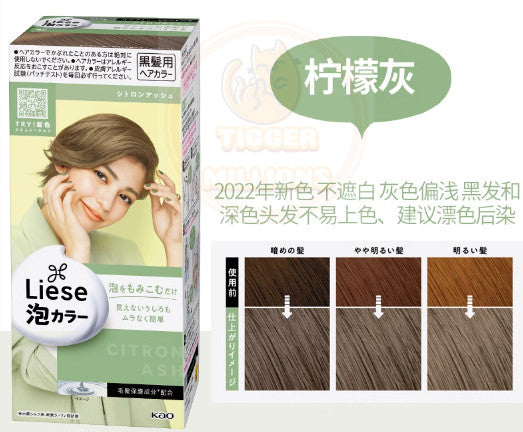Hair Dye Kit Bubble Foam Citron Ash Color - Quick & Natural Finish