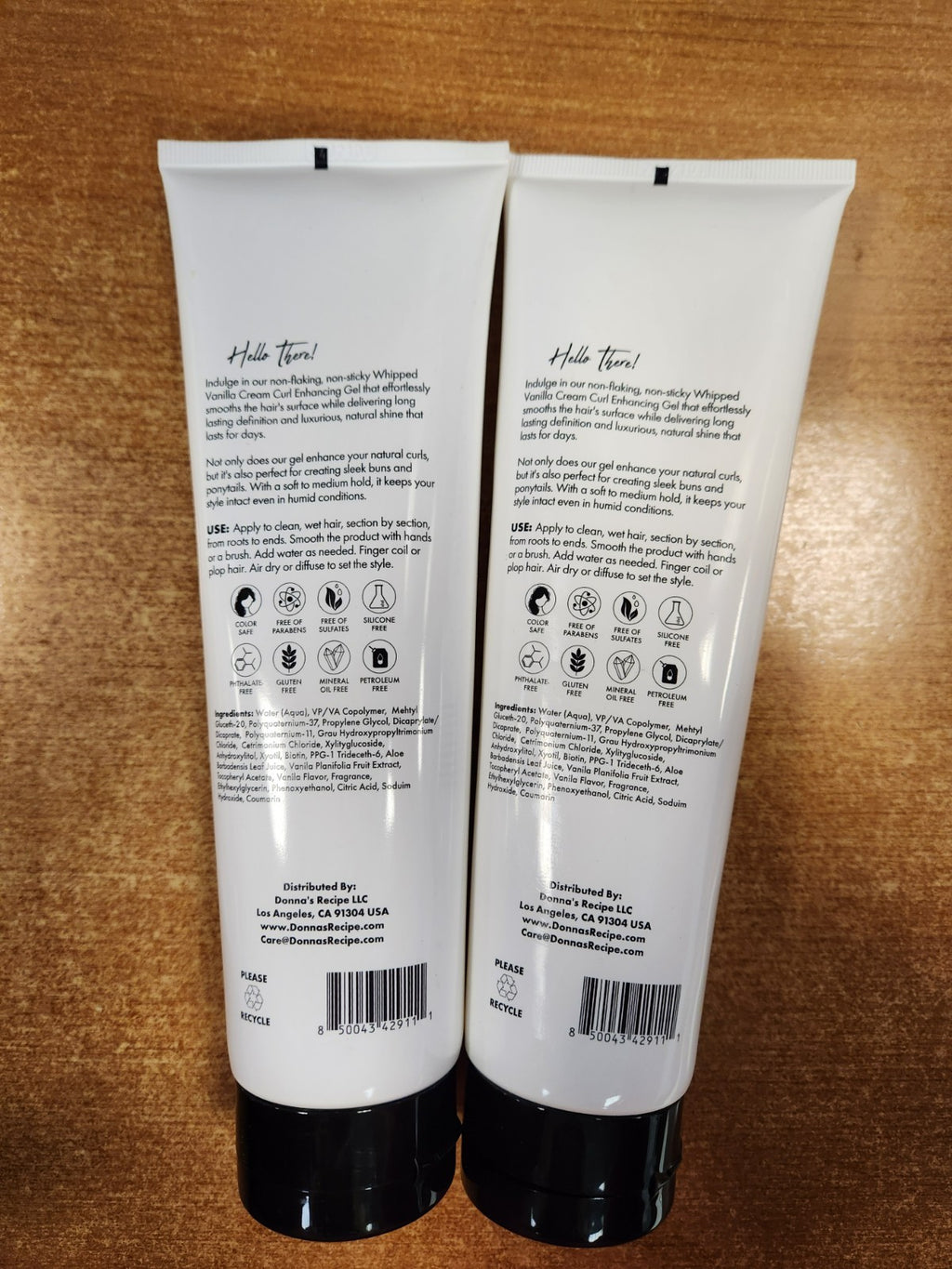 Hair Curl Enhancing Gel with Vanilla & Biotin - Long-Lasting Definition, Soft Hold, Humidity-Resistant, 20 oz