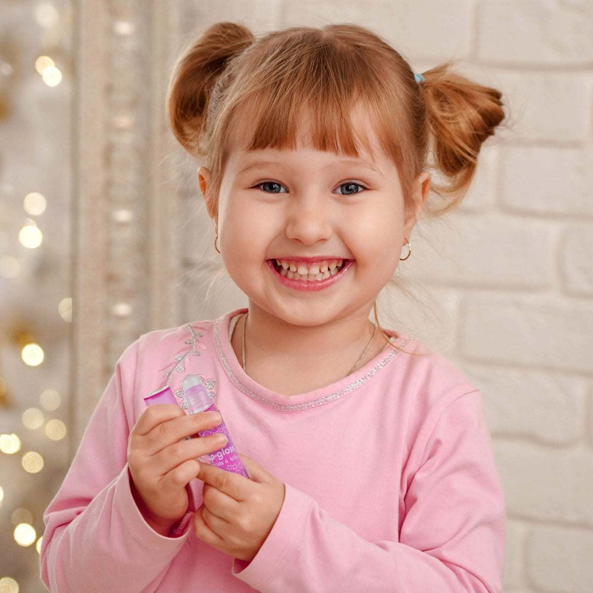 12-Piece Multi-Colored Lip Gloss Set with Roll-On Applicators for Kids