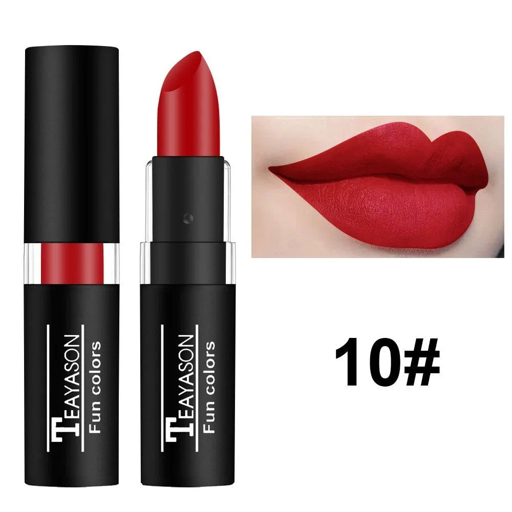 12-Color Matte Waterproof Long Lasting Lipstick Set - Black Blue Purple Green