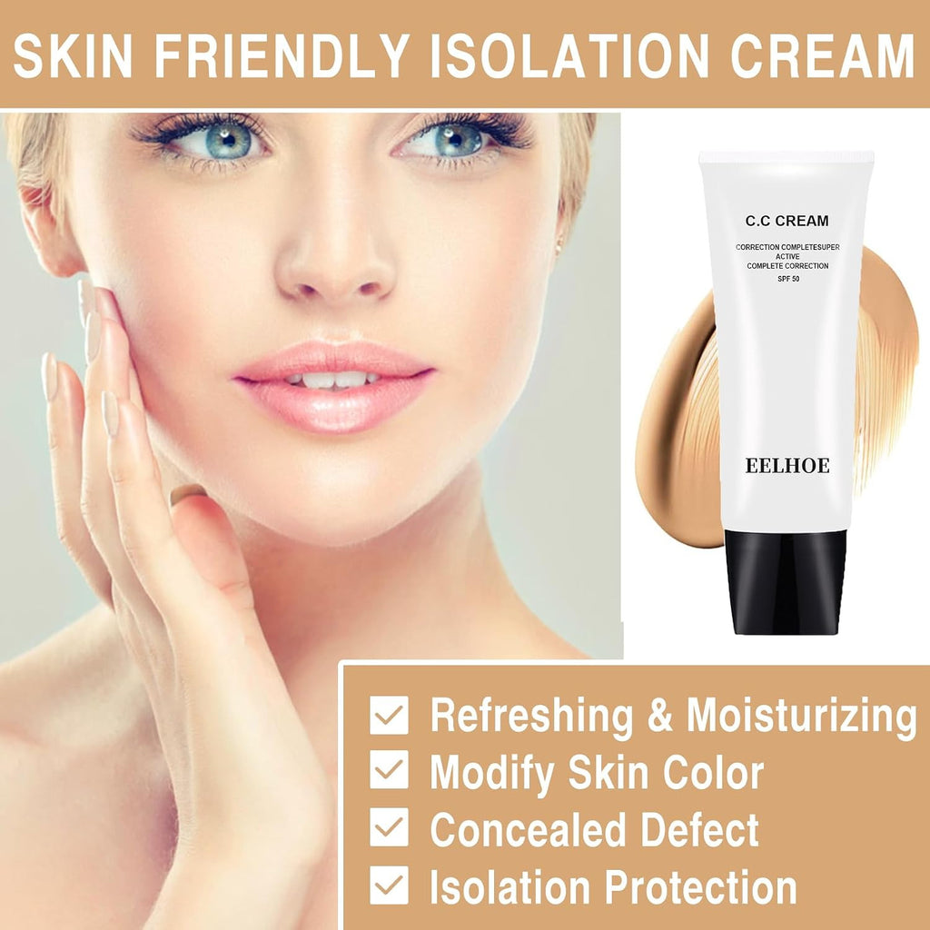 2-Pack SPF 50 CC Cream Foundation with Skin Tone Adjustment for All Skin Types