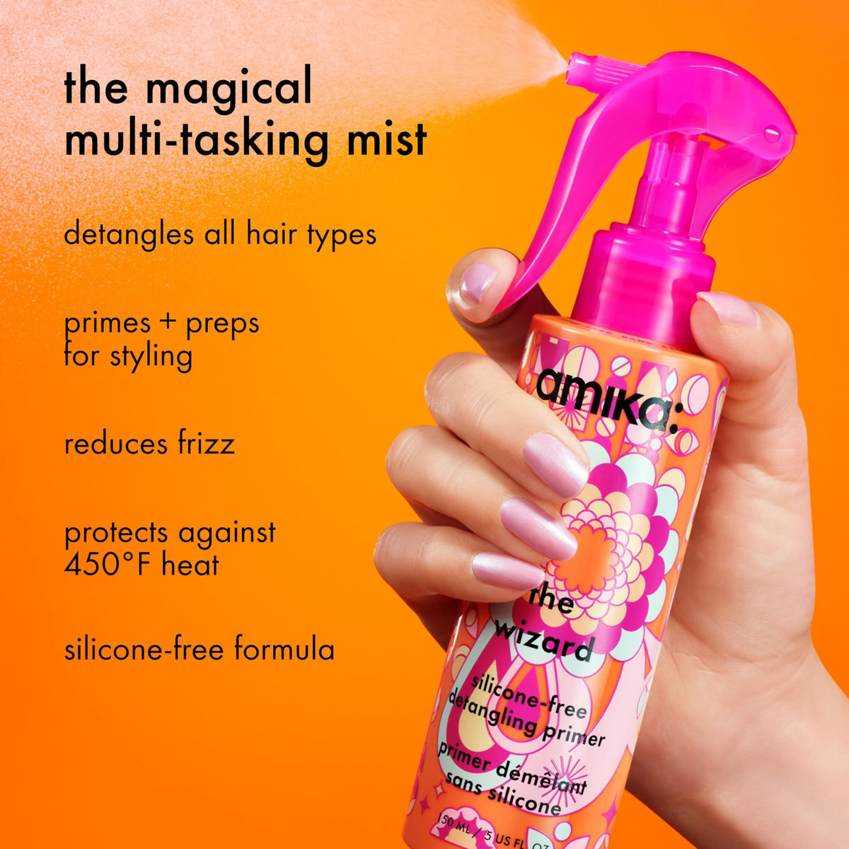 Heat Protectant & Detangling Hair Primer - Silicone-Free, Up to 450°F