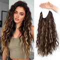 Lightweight Water Wave Curly Hair Extensions - Synthetic Fluffy Hairpiece