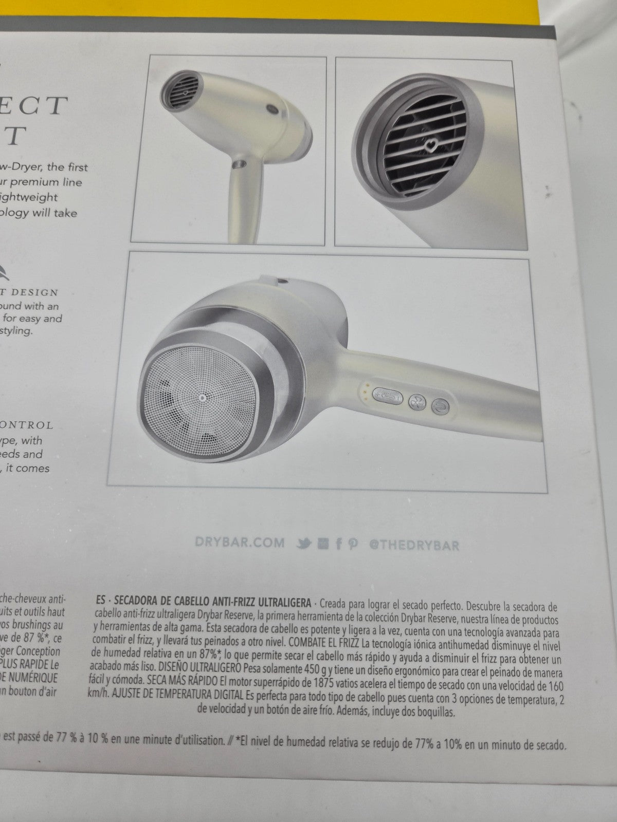 Lightweight Anti-Frizz Hair Dryer for Smooth Styling - White