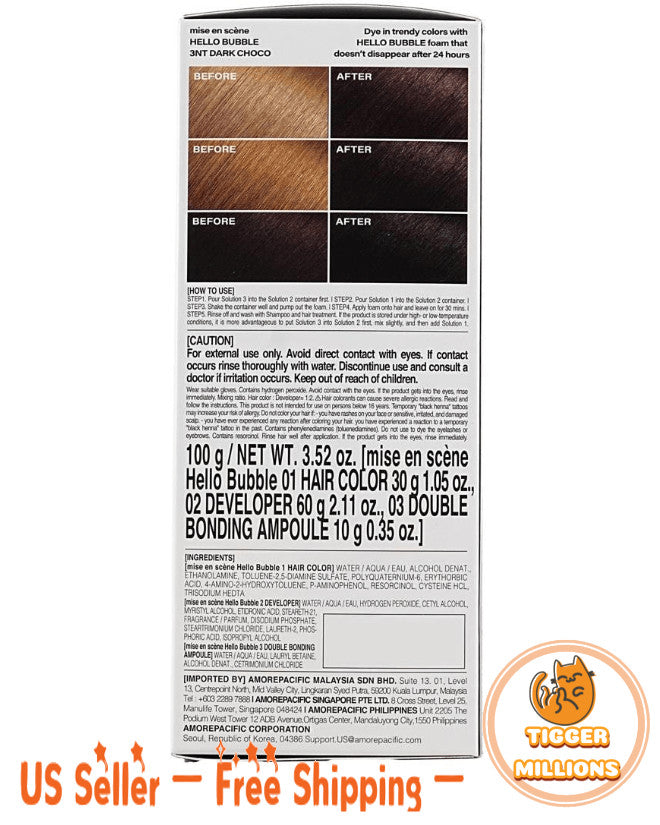 Hair Dye Dark Choco Bubble Hair Color for Korean Style Hair Coloring