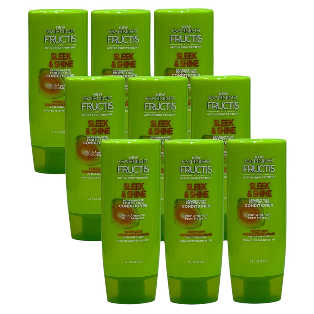 Garnier Fructis Sleek & Shine Fortifying Conditioner Travel Size 3 oz - 9 Pack