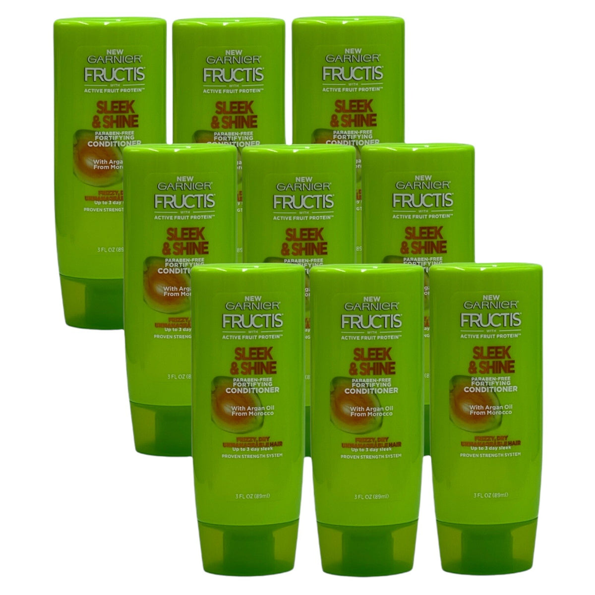 Garnier Fructis Sleek & Shine Fortifying Conditioner Travel Size 3 oz - 9 Pack