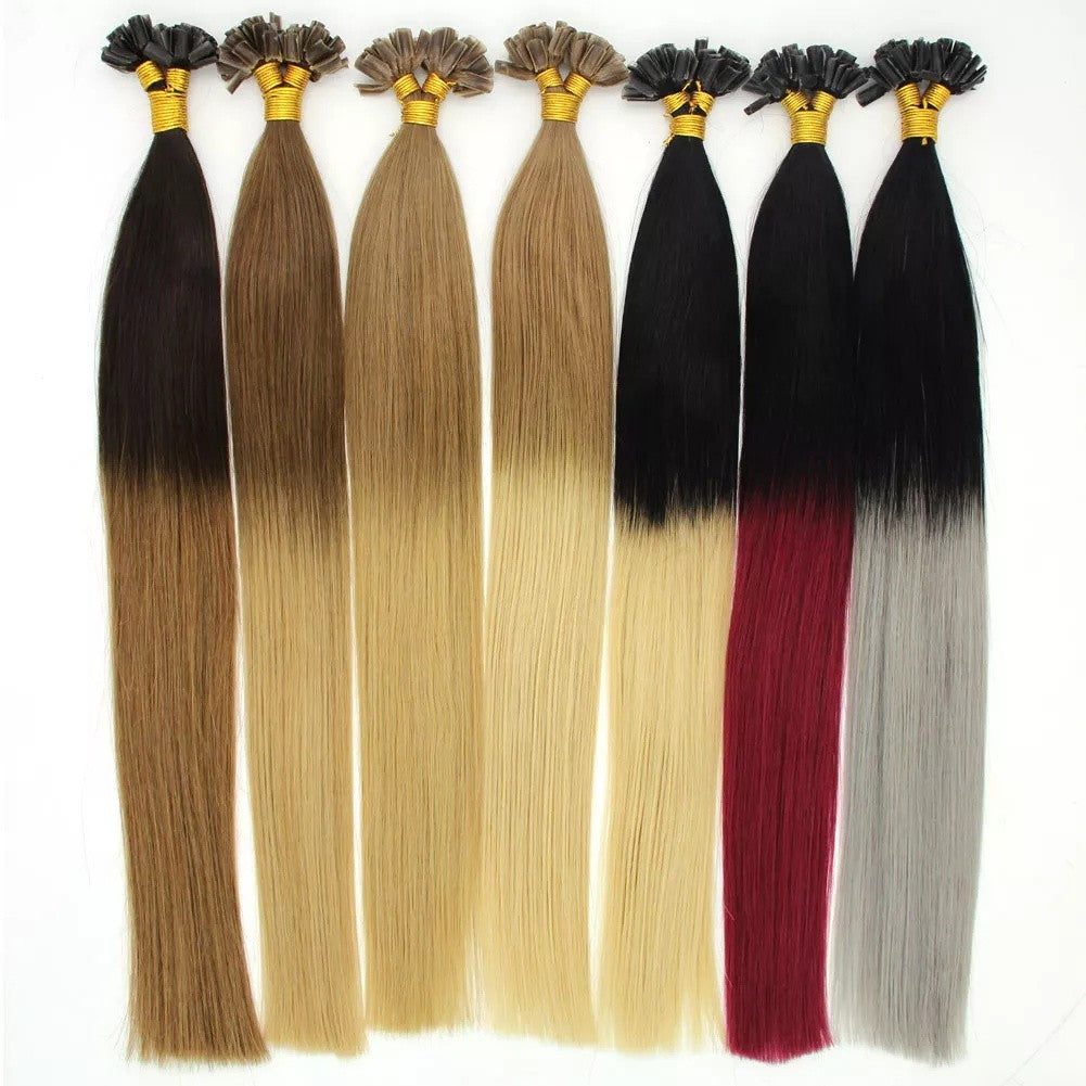 Keratin Bonded Hair Extensions U-Tip Platinum Blonde 26 Inch 100 Strands