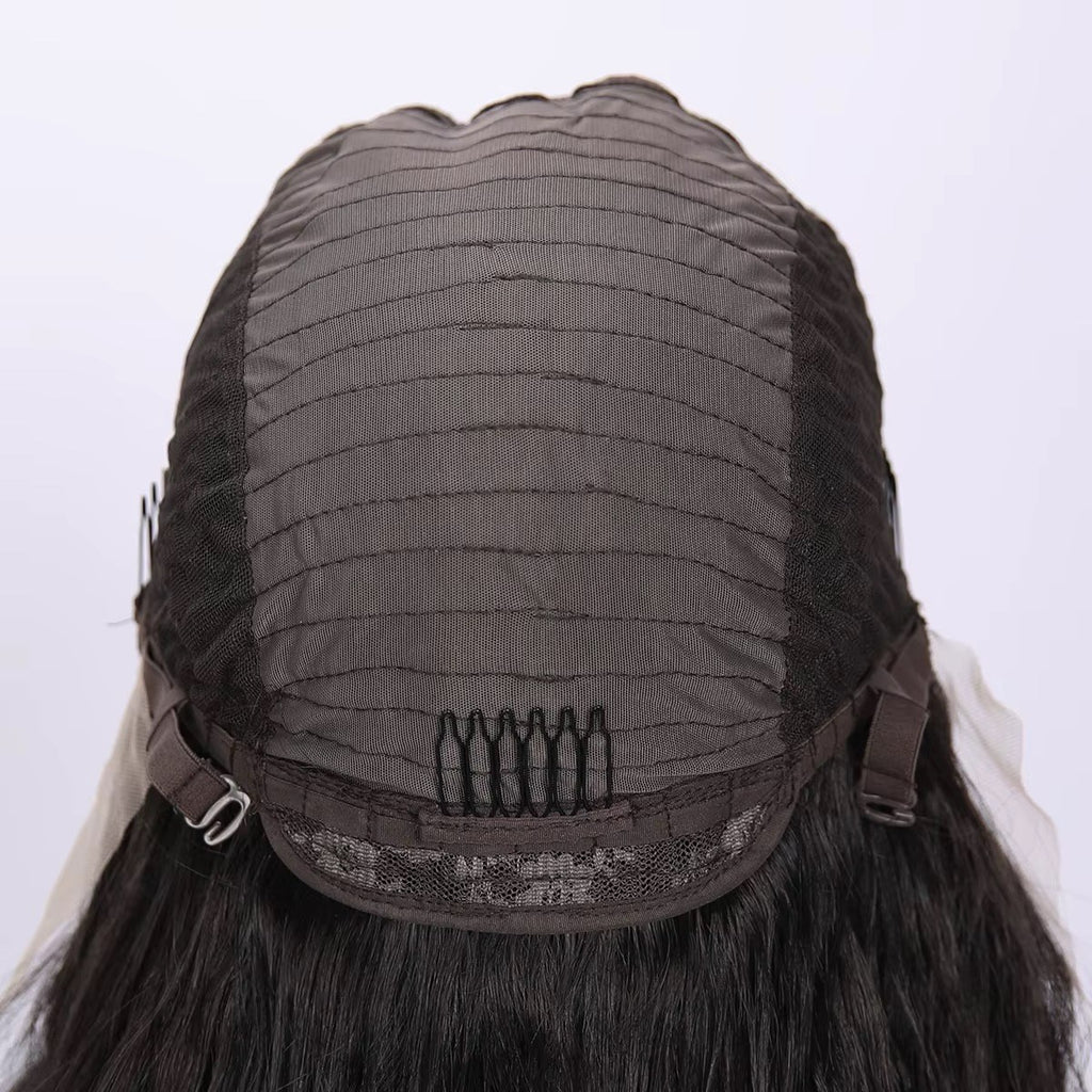 Long Black 30 Inch Curly Wave Lace Front Wig for Women