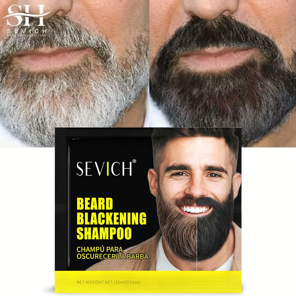 Natural Black Beard Dye Shampoo - Grey Coverage, Ammonia-Free, 10/20/30/50pcs