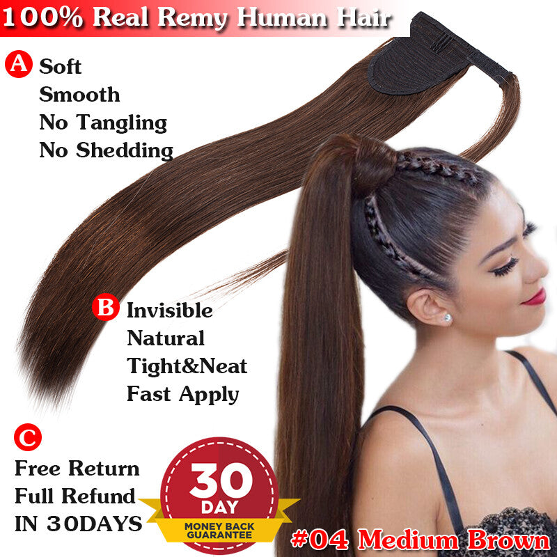 Remy Human Hair Ponytail Extensions Claw In Thick 100G for Natural Look