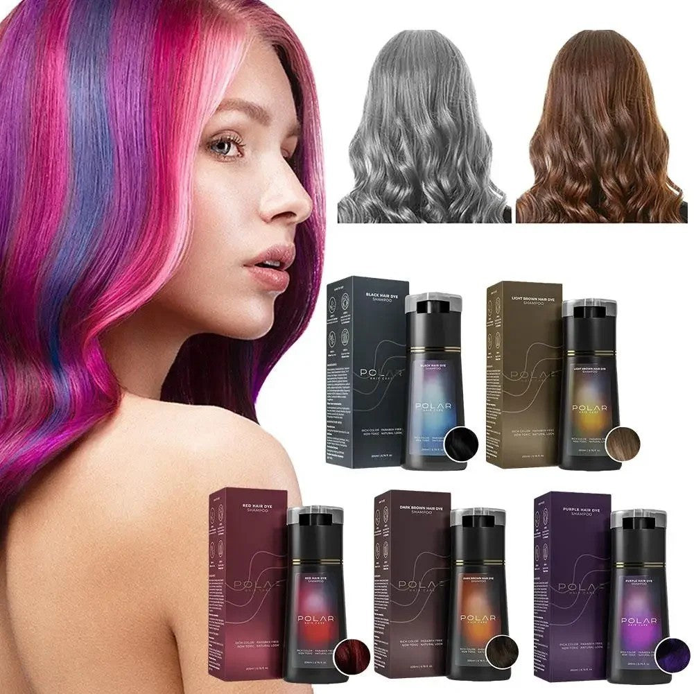 Color-Dyeing Hair Shampoo for Gray Coverage & Vibrant Colors - 200ML
