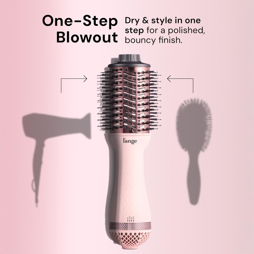 2-in-1 Titanium Blow Dryer Brush with Volumizing Oval Barrel - Frizz Control