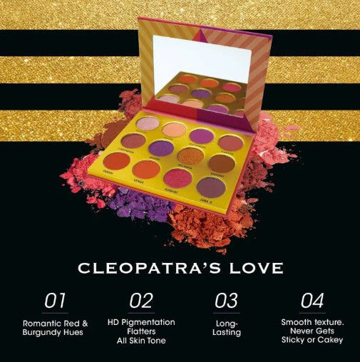 12-Color Eyeshadow Palette Cleopatra's Love - Nude & Gold Tones