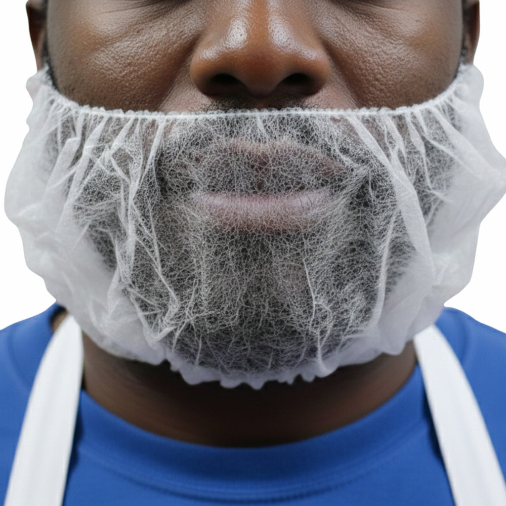 Disposable 18-Inch White Beard Covers - Polypropylene Single Loop, Pack Options