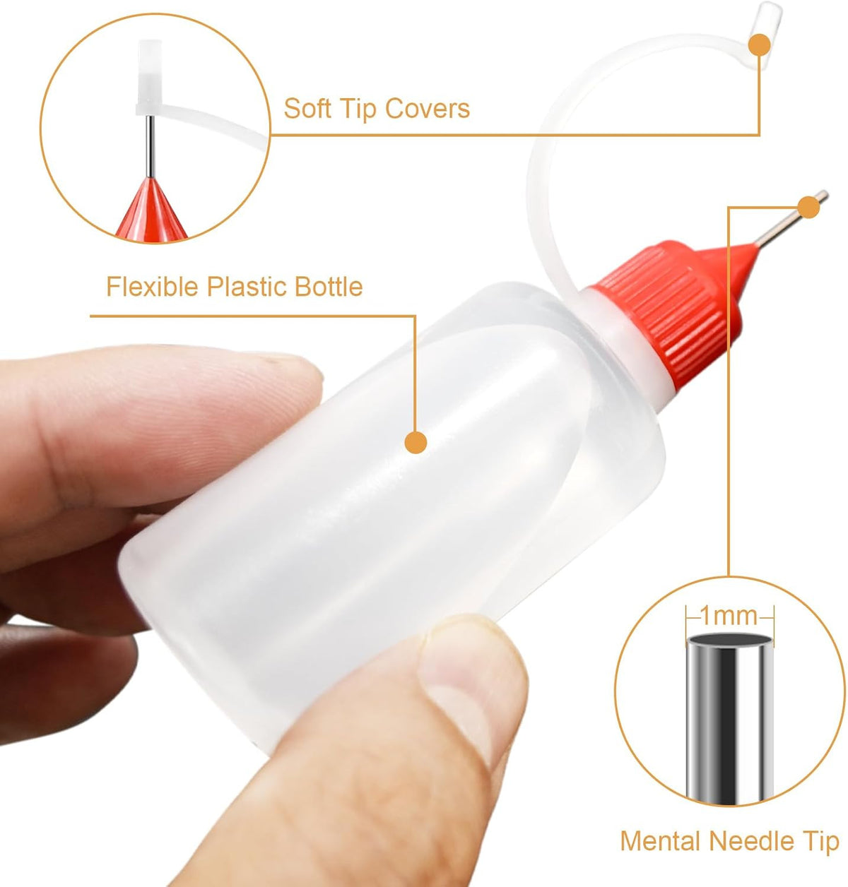 10 Pack 30ml Needle Tip Glue Bottles for Precise Application - Reusable Plastic Squeeze Bottles with Funnels