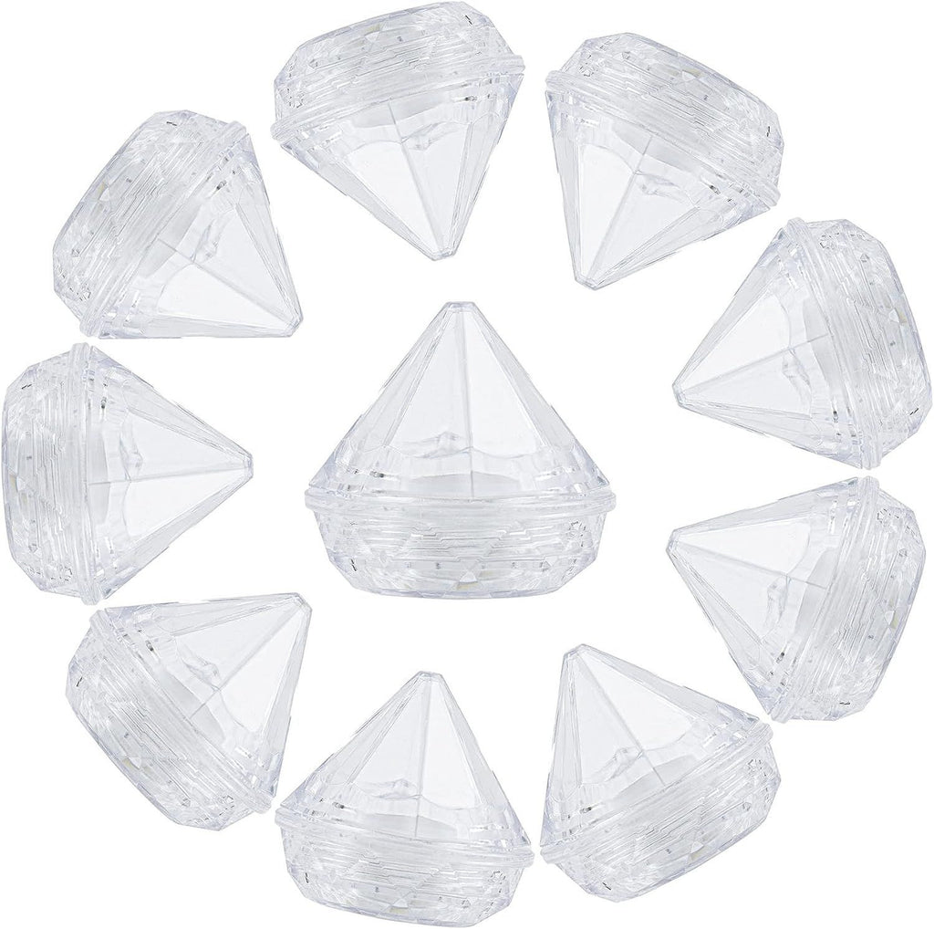 Diamond Shaped 5g Empty Jars - 50 Pack Clear Plastic Containers for Lip Balm & Cosmetics