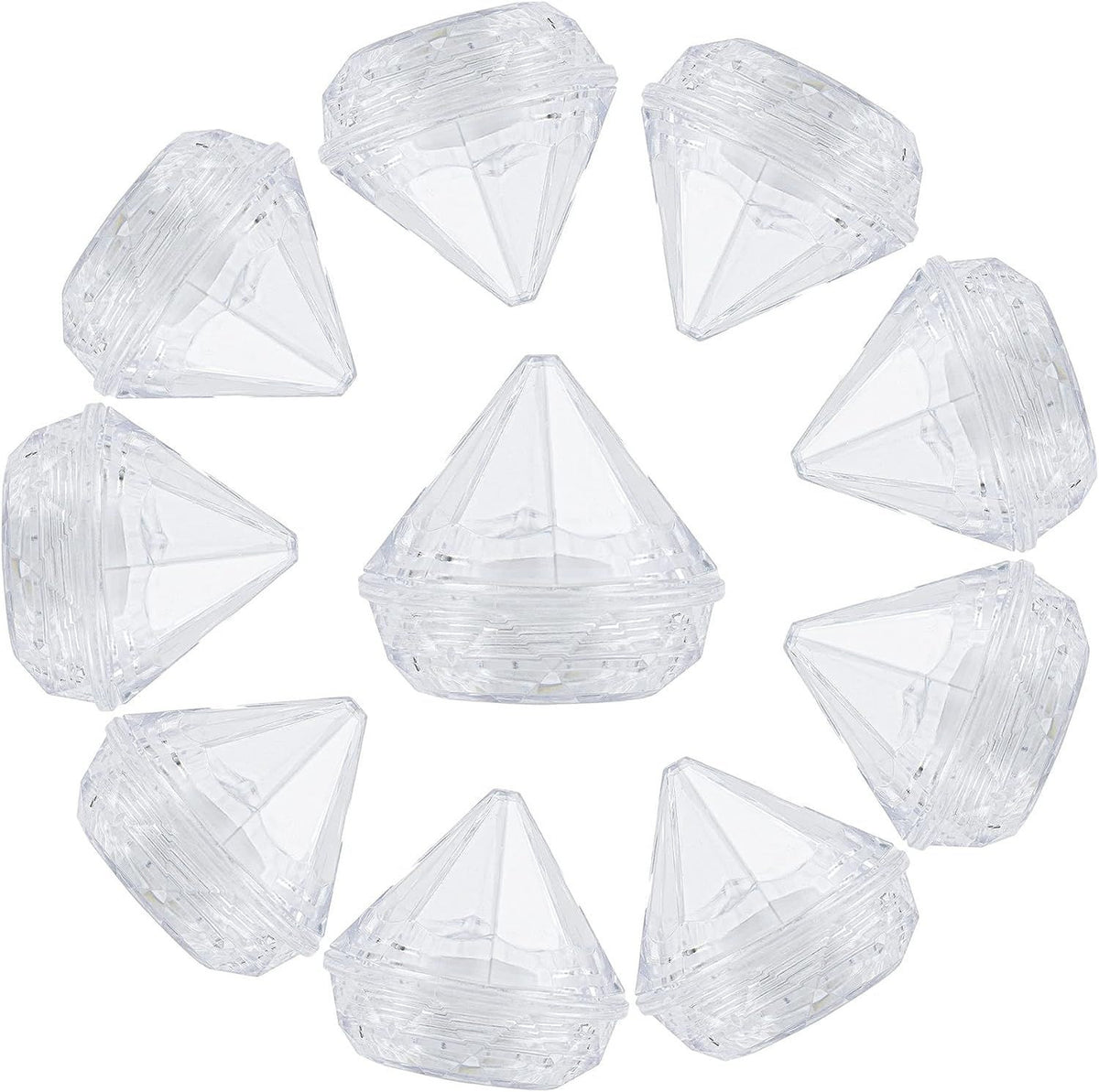 Diamond Shaped 5g Empty Jars - 50 Pack Clear Plastic Containers for Lip Balm & Cosmetics