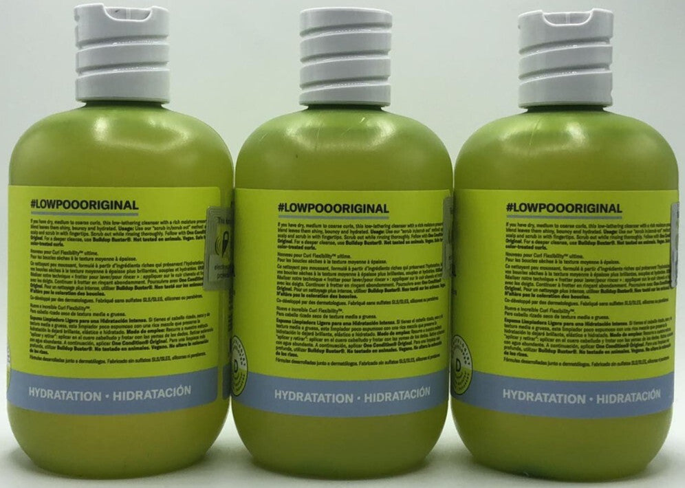 DevaCurl Low Poo Original Cleansing Shampoo - 12 Fl Oz, Pack of 3