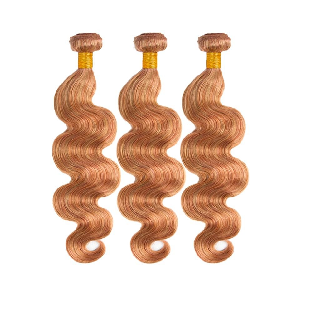 Human Hair Bundle Honey Blonde Body Wave 22-26 Inch for Hair Extensions