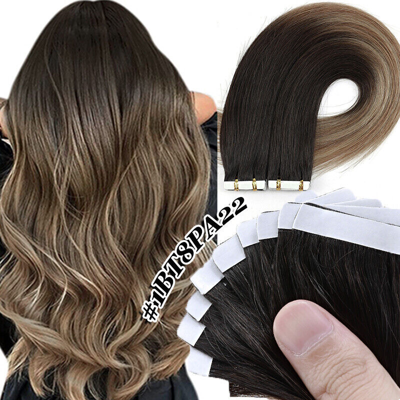 Tape-In Human Hair Extensions - Remy, Full & Natural Look, Multiple Colors & Lengths