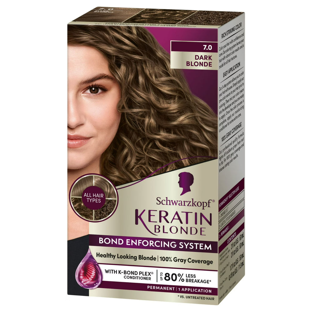 Dark Blonde Hair Dye Kit - Permanent Hair Color with Keratin & Apricot Oil
