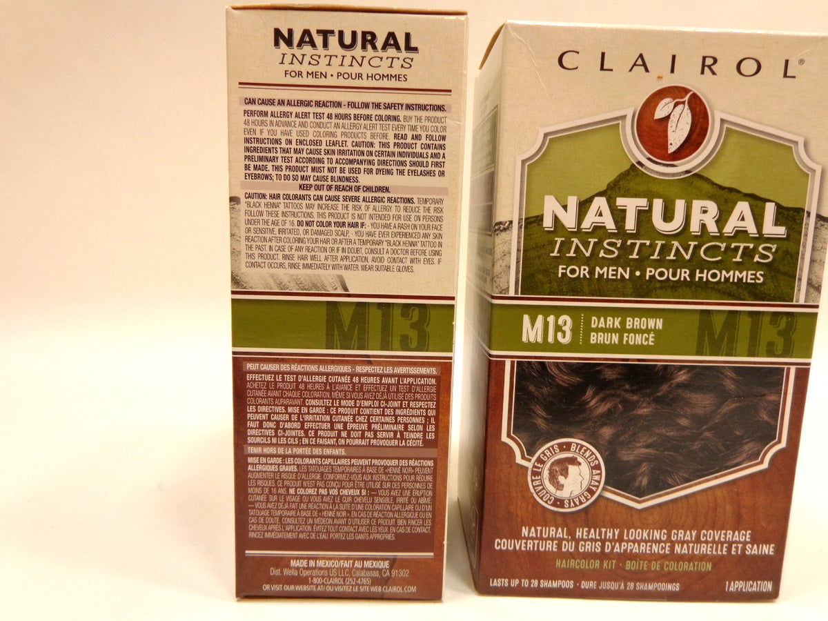 2-Pack Semi-Permanent Hair Color Kit for Men Dark Brown M13