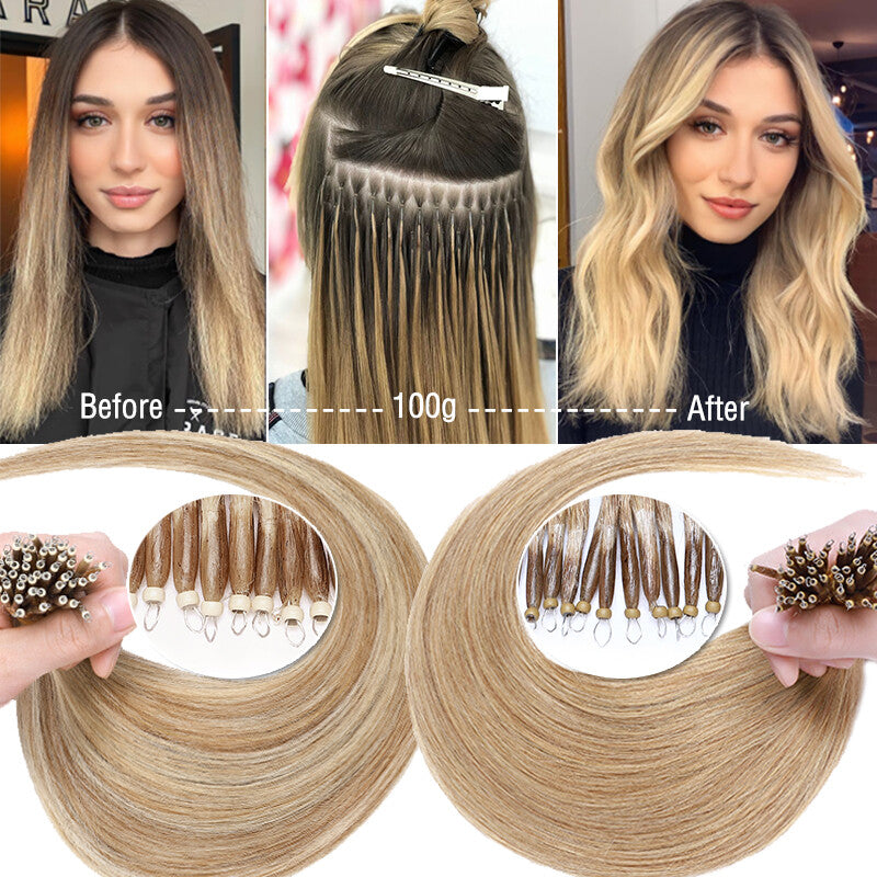 Nano Ring Hair Extensions Human Hair Micro Loop Beads 100% Remy Hair