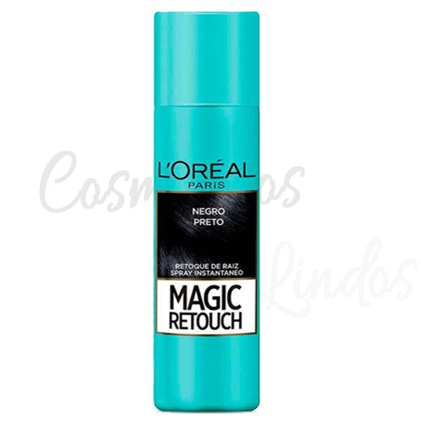 L'Oréal Magic Retouch Hair Root Concealer Spray Black - Total Gray Coverage, 3 Bottles