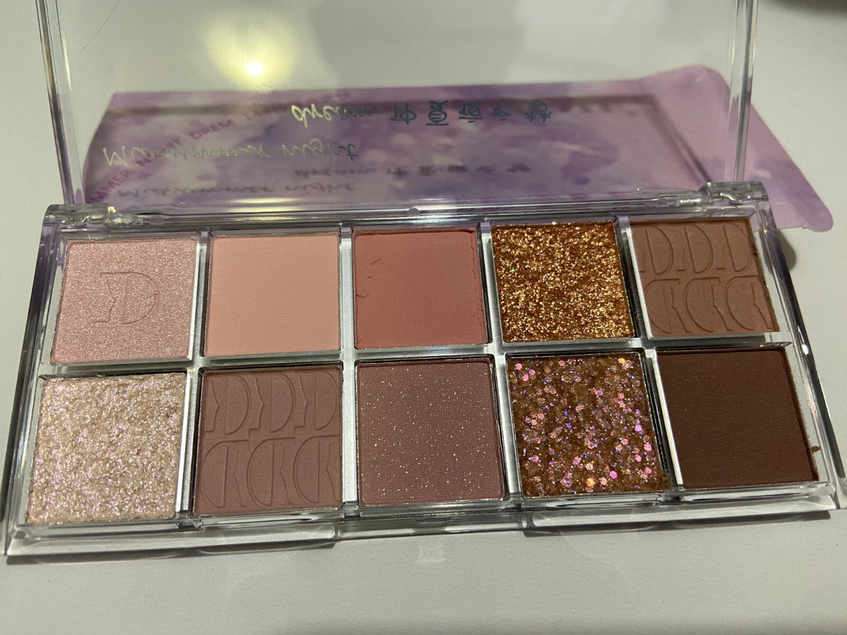 10-Color Glitter Eyeshadow Palette & Makeup Set - Vibrant Eye Makeup Collection
