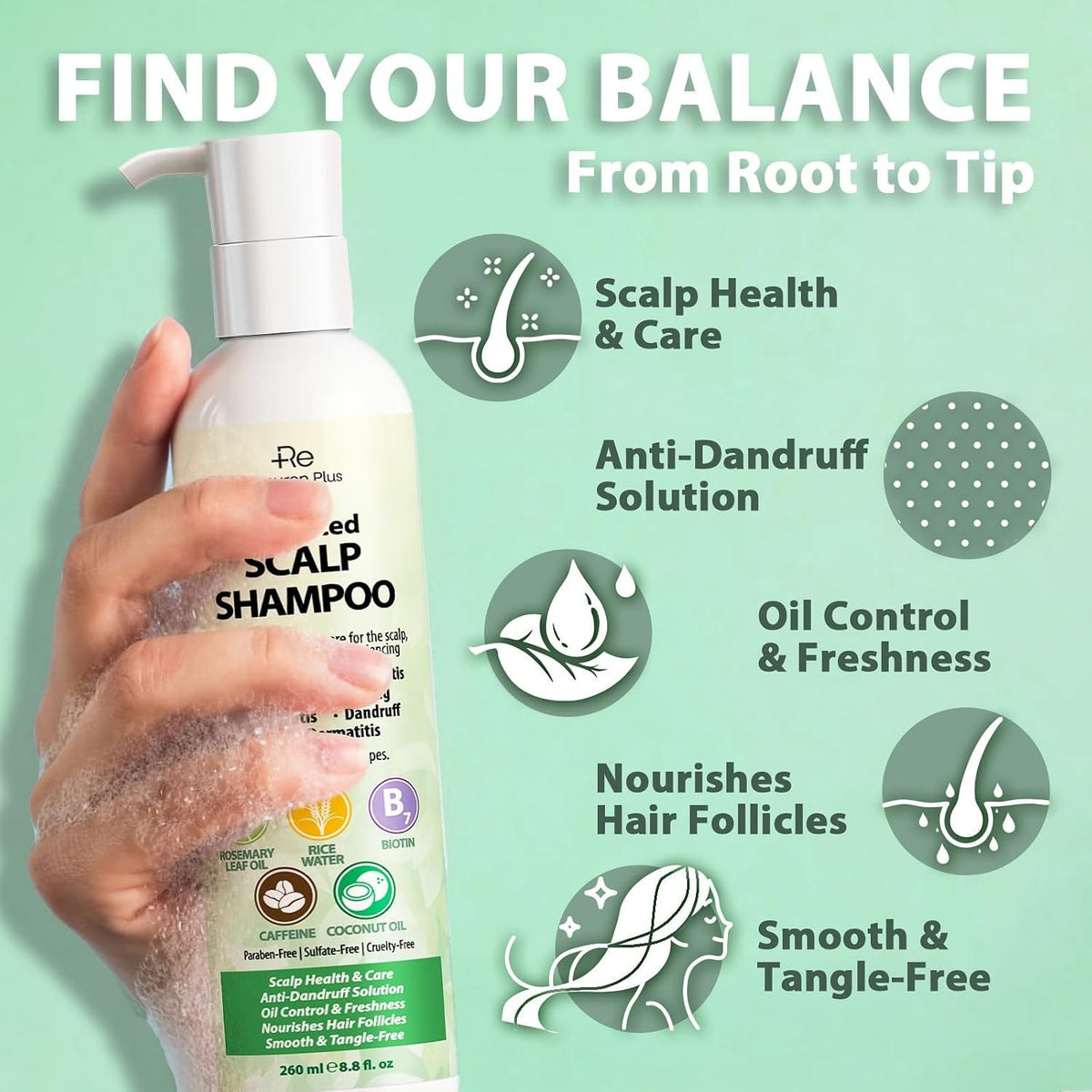Antifungal Shampoo for Dandruff & Folliculitis 8.8 fl oz – Salicylic Acid Formula