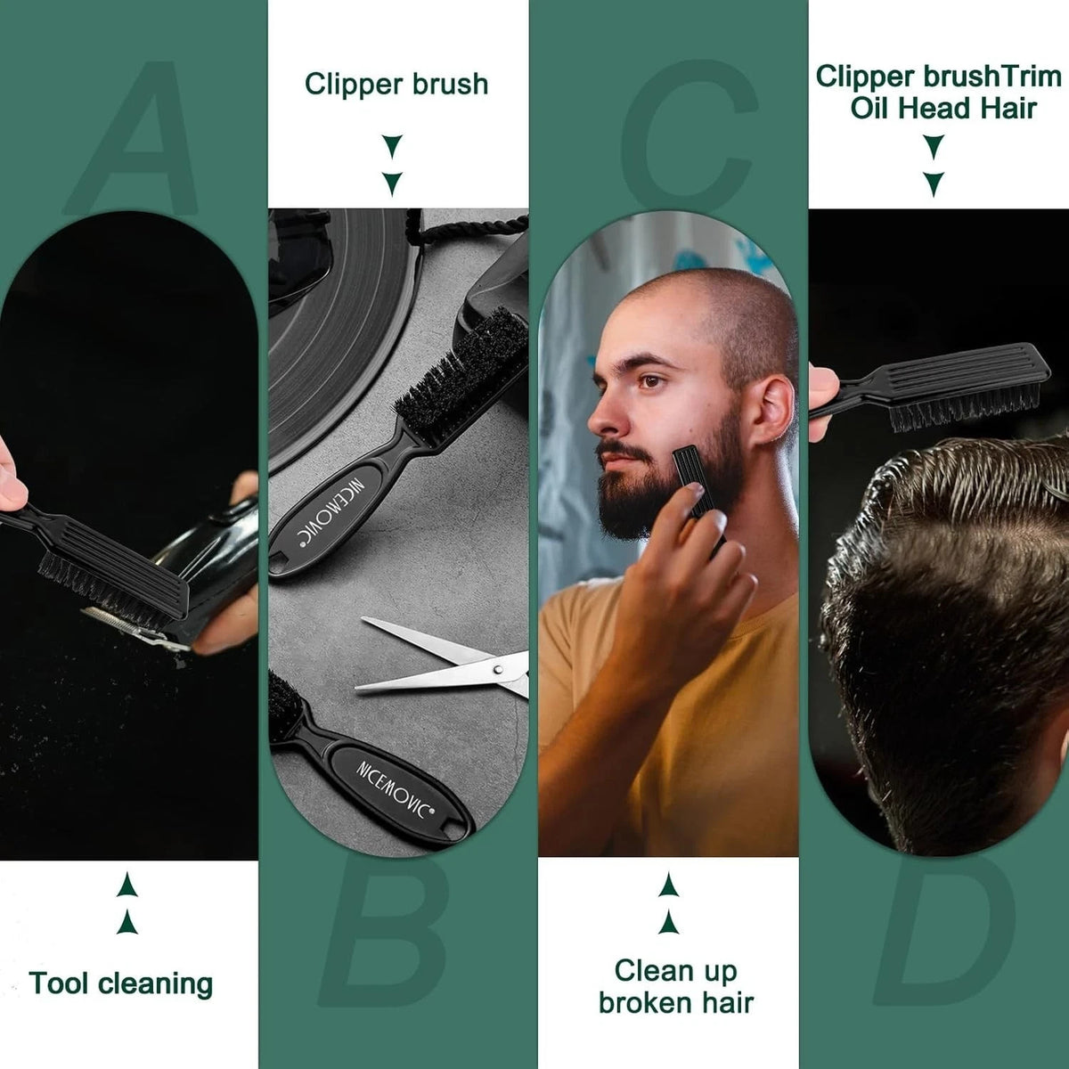 10 Pack Hair Clipper Cleaning Brushes Nylon Bristles for Grooming Tools
