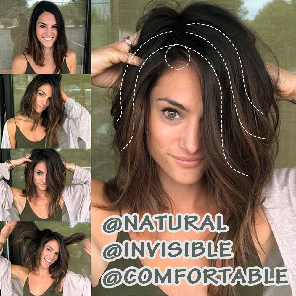 Remy Human Hair Clip-In Hair Topper with Silk or Mono Base - Natural & Dark Colors