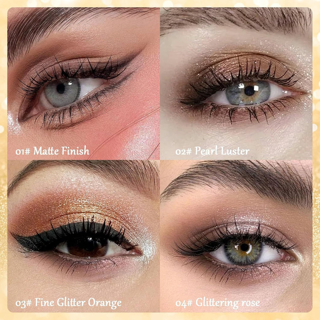 Gradient Eyeshadow Stick Set - 4Pcs Matte & Shimmer Waterproof, Long-Lasting