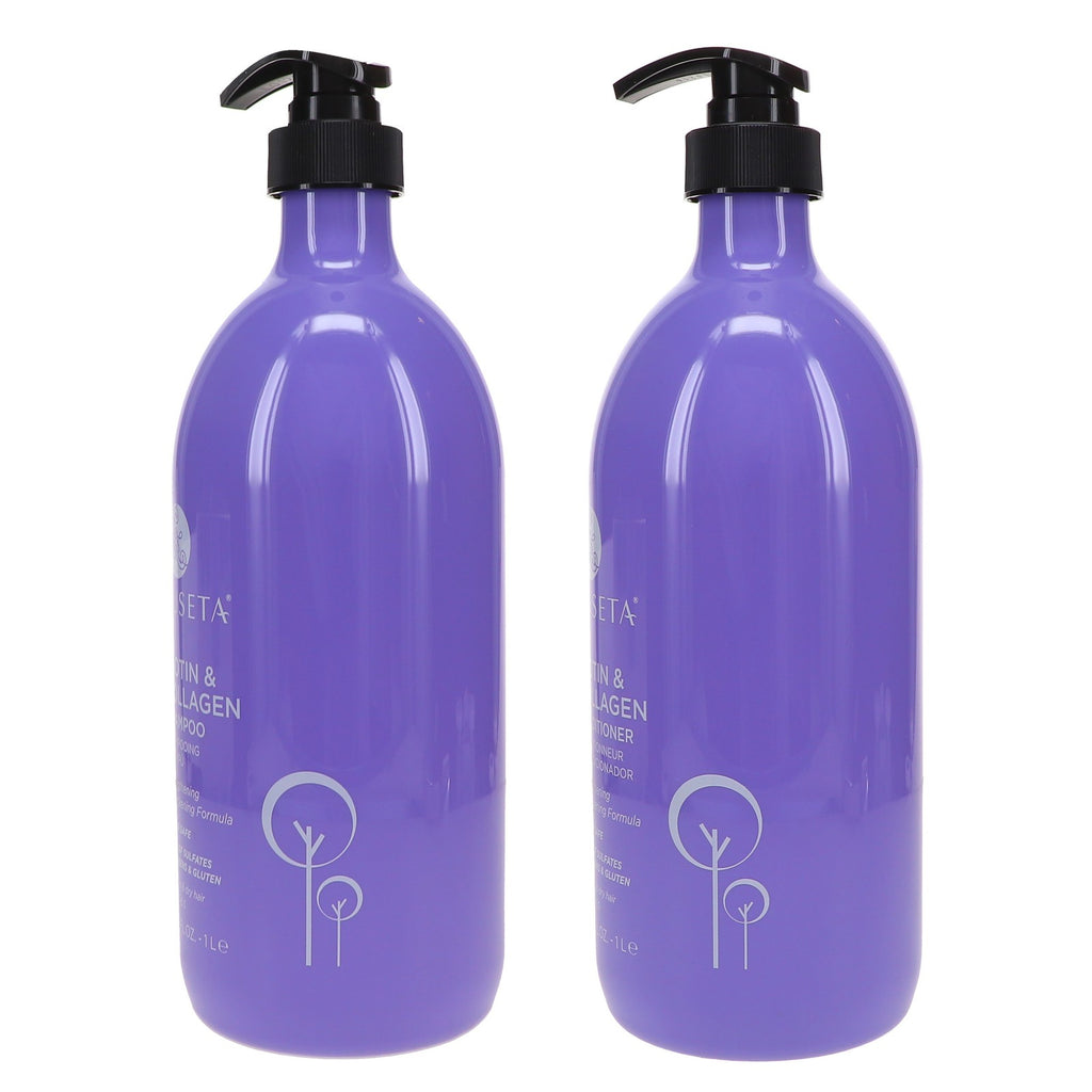 Biotin Collagen Shampoo & Conditioner Set 33.8 oz - Volumizing Hair Care Combo