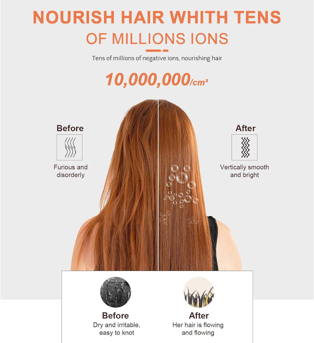 Hair Straightener Brush with Ionic Anti-Scald Technology, Fast Heating & Auto-Off