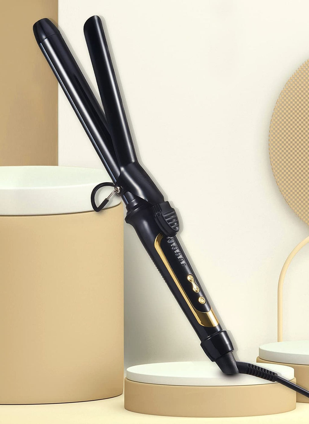 Extra Long 1 Inch Ceramic Tourmaline Curling Iron for Long Hair - Professional Styling Tool